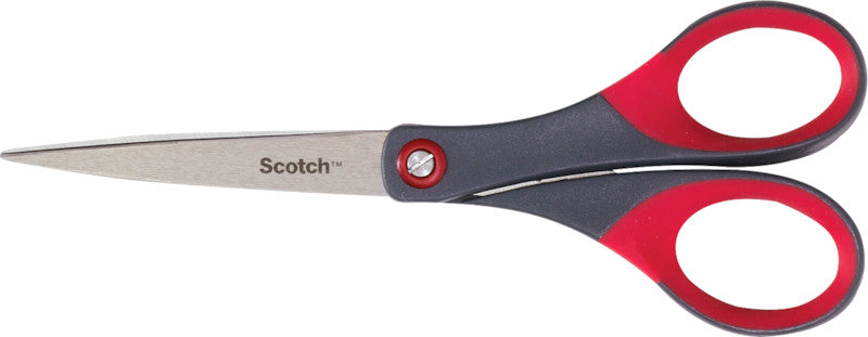 Scotch Universalschere – 18,0 cm, Edelstahl, für Rechts- und Linkshänder, spitz, Kunststoff, rot