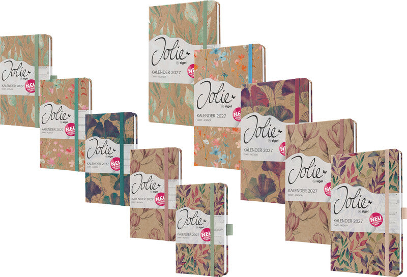 Sigel JOLIE Pure Agenda – 1 Woche/2 Seiten, gebunden, A6, 2027, mehrsprachig, Magnolia Dream, FSC