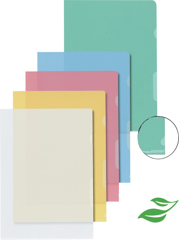Kolma LineaVerde A4 Sichtmappe – farbig sortiert, Kunststoff, matt, 110 µm, 10er-Pack