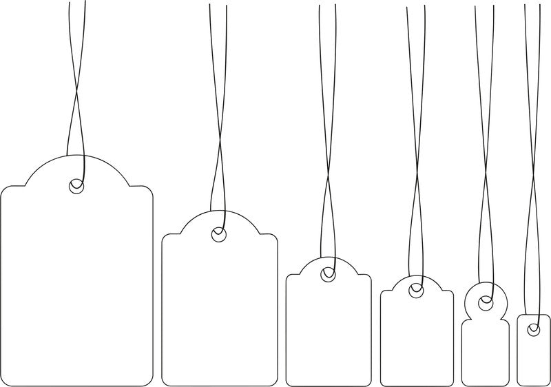 HERMA Anhängeetiketten – 7 × 15 mm, 300 g/m² Karton, Weiss, mit rotem Faden, abgerundete Ecken, 1'000 Stk.