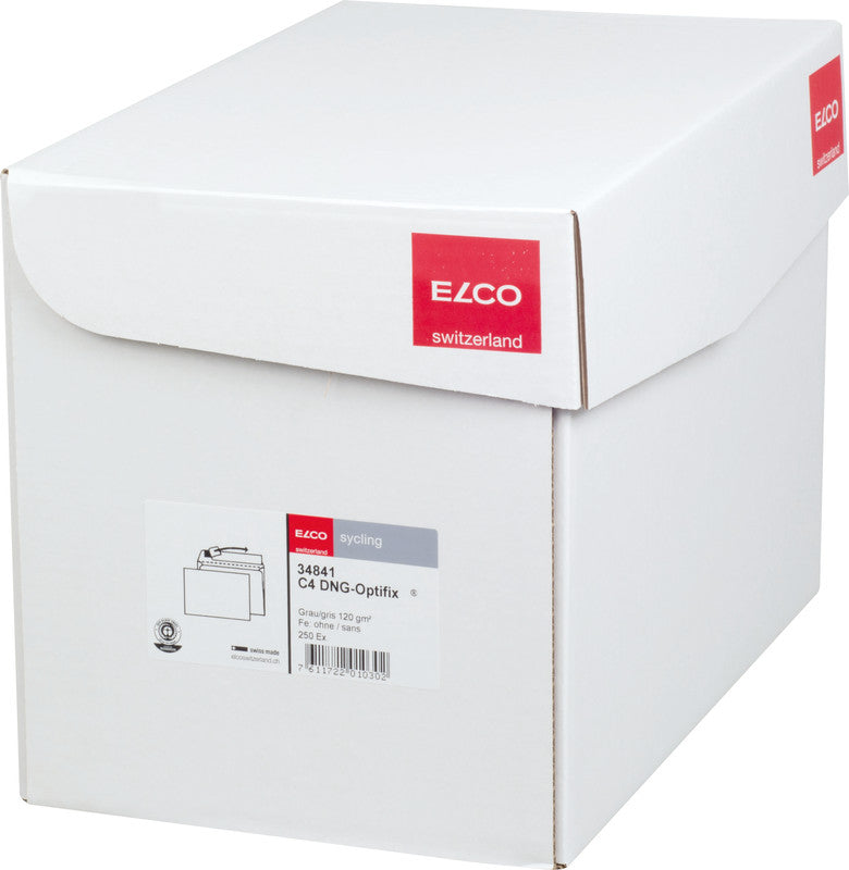 Elco Couvert C4, ohne Fenster, selbstklebend, grau, 120 g/m² – 250 Stk.