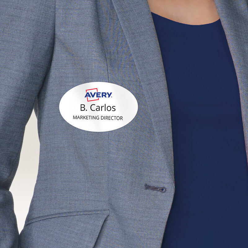Avery Schuletiketten – 85 × 50 mm, abgerundete Ecken, 200 Stk, 20 Bogen, Textil, ablösbar