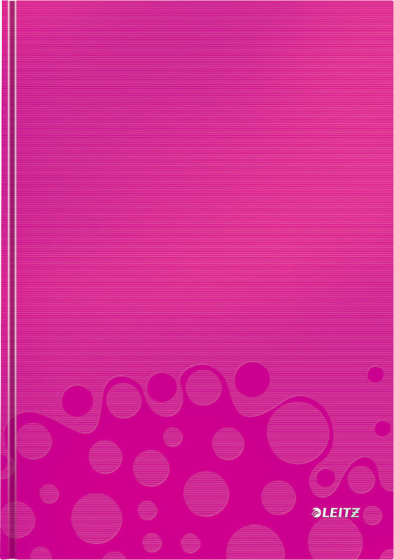 Leitz Notizbuch A4, kariert, Fadenheftung, Karton, 160 Seiten, 90 g/m² – pink