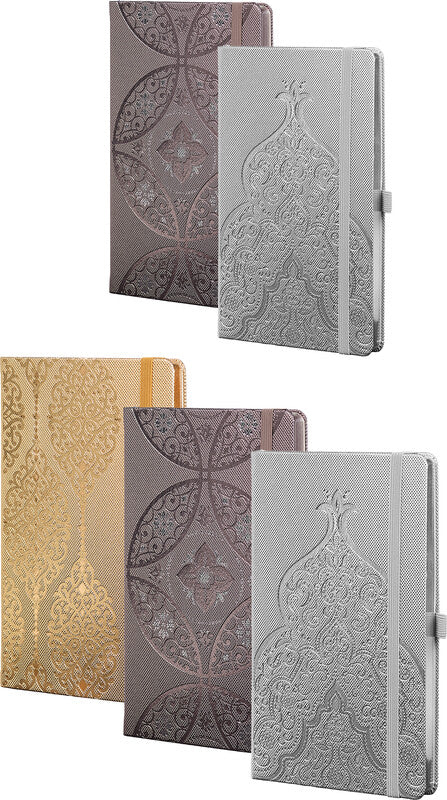 Castelli Notizbuch, 190 × 250 mm, liniert, Leimbindung, Hardcover, 192 Seiten, 80 g/m² – mehrfarbig