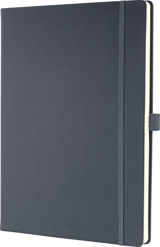 Sigel Notizbuch A4, kariert, Fadenheftung, Hardcover, 194 Seiten, 80 g/m² – dunkelgrau