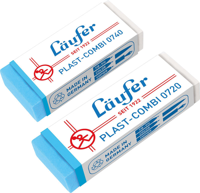 Läufer Radierer – für Kugel- und Faserschreiber – 65 × 12 × 21 mm – Kunststoff – transparent – 2er-Pack