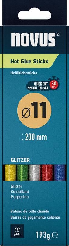Novus Heissklebepatronen Permanent – Ø 11 mm × 200 mm, 10 Stk., für Papier, Karton, Holz …