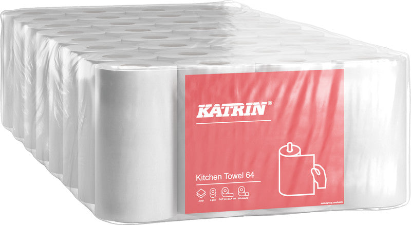 Katrin Haushaltspapier, 2-lagig, weiss, 23 × 22,4 cm, 4 Stk., eco:plus