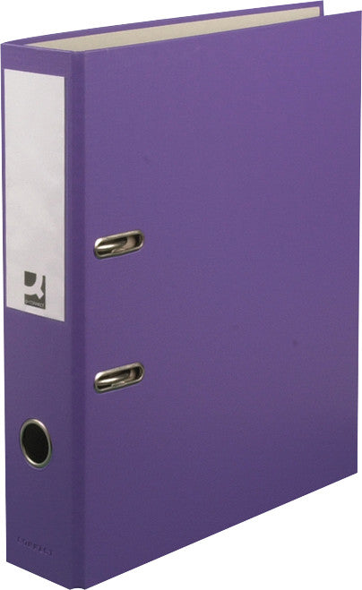 Q-connect Ordner – A4 hoch – 2-Ring Hebelmechanik, Rücken 70 mm – violett, mit Niederhalter, FSC
