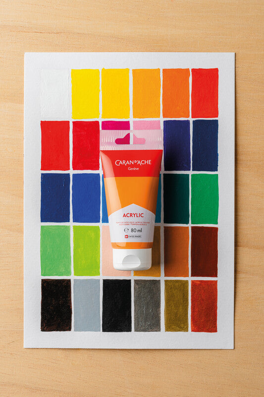 Caran d-Ache Caran d'Ache Acrylfarbe – Orange – 80 ml (Tube) – für Leinwand, Stoff, Papier