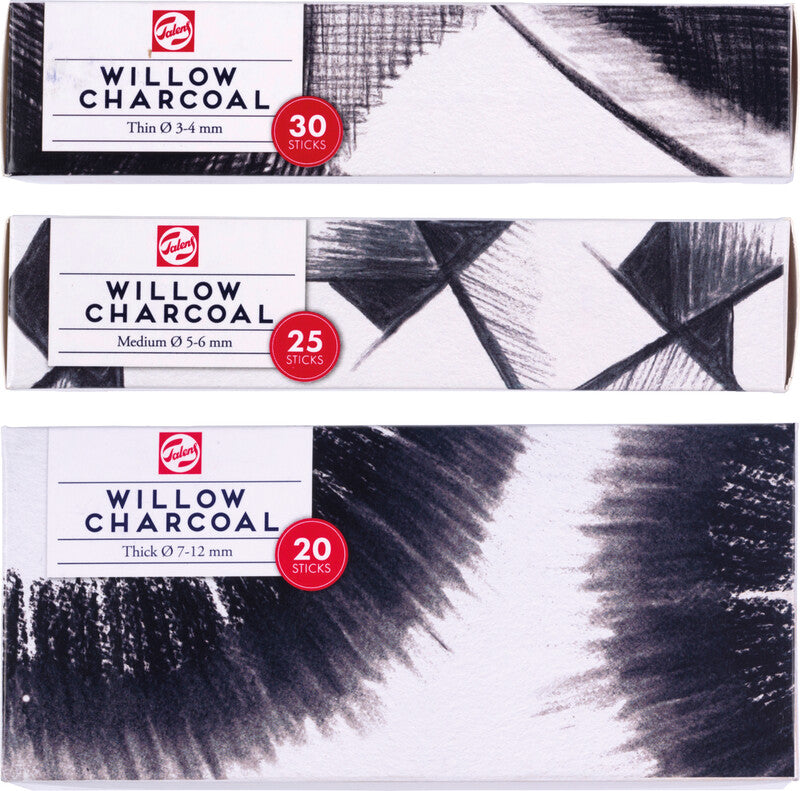 Talens Zeichenkohle – Schwarz, Ø 5–6 mm, 25er-Pack, geruchsarm