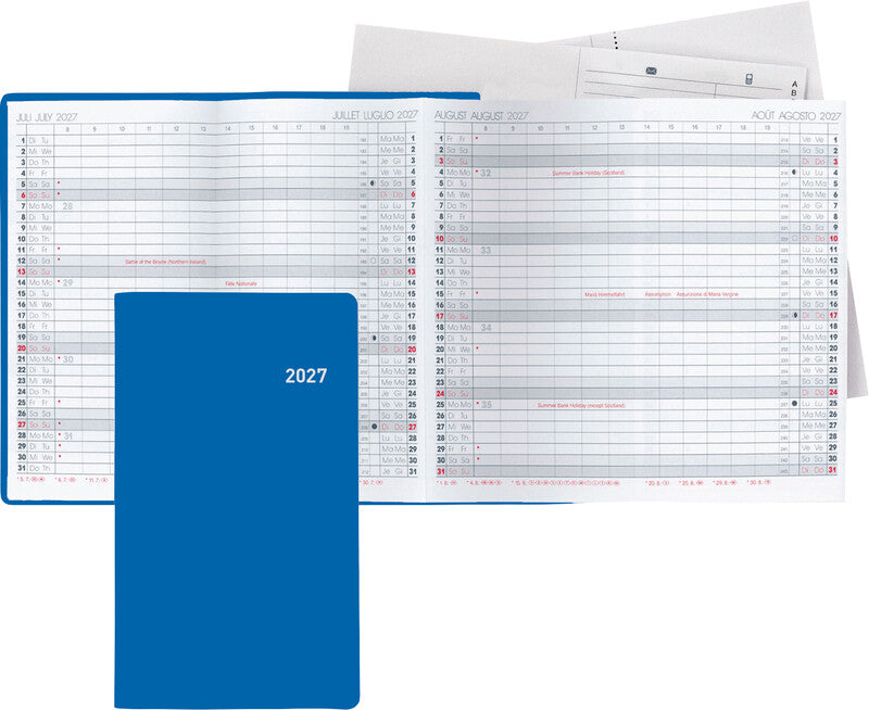 Biella Planer Berlin Kalender-Einlage – 6 Monate pro Seite, 8,7 × 15,3 cm, 2027