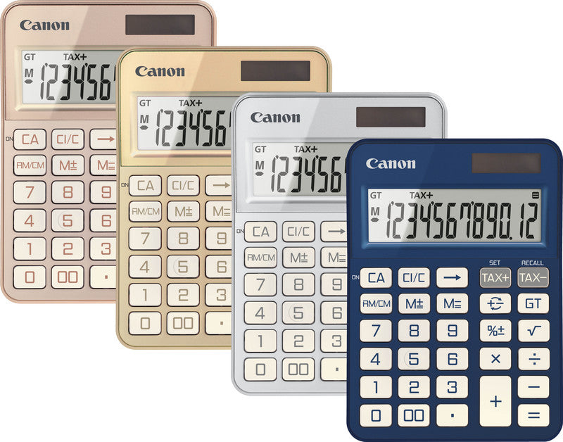 Canon Tischrechner KS-125KB – 12-stellig, LCD, Korrektur/Prozent, Solar + Batterie, Roségold