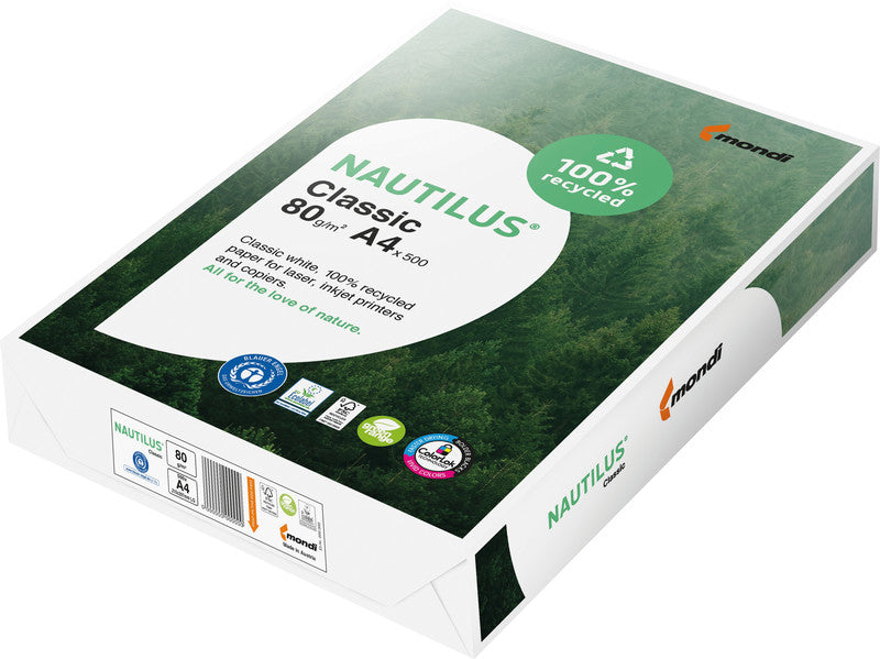 Nautilus Kopierpapier – A3, 80 g/m², weiss – für Inkjet/Laser/Kopierer – FSC, Der Blaue Engel – 500 Blatt