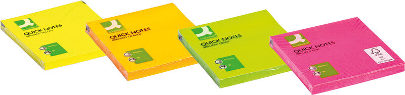Q-Connect Haftnotizen Quick Notes – 76×76 mm – Neongrün, 6×80 Blatt