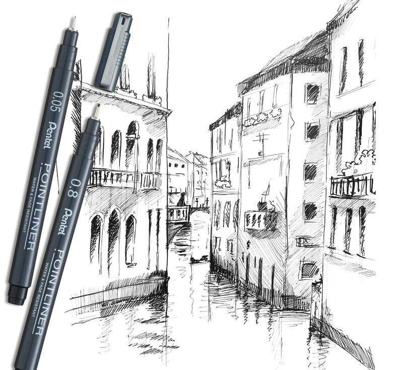Pentel Pointliner Fineliner 0,05 mm – schwarz – wasserfest