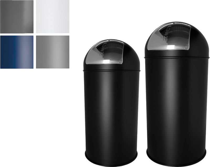 Helit Abfallcontainer – 30 l – mit Deckel – Edelstahl – Ø 314 × H 650 mm