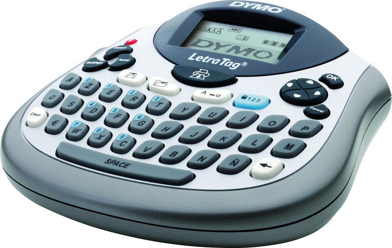 DYMO LetraTag LT-100T – Beschriftungsgerät, für LT-Bänder 12 mm, 2-zeilig, LC-Display, batteriebetrieben
