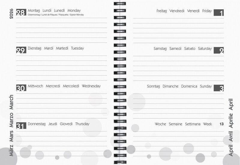 Biella mydiary Schüleragenda – 1 Woche/2 Seiten, Spiralbindung, A5, Aug–Jul, City, FSC