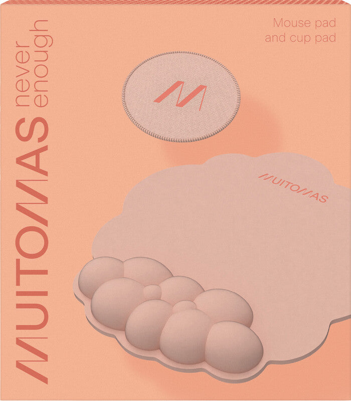 Muitomas MOUSEPADPF – Mauspad mit Handgelenkauflage – Textil – Pfirsich – 270 × 250 mm