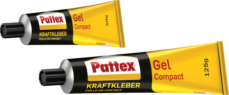 Pattex Gel Compact Kontaktkleber – wasserfest, für Metall, Holz, Kunststoff, 50 g, gelb