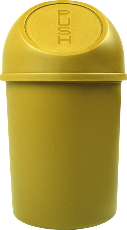 Helit Papierkorb the flip – 6 l – Kunststoff, gelb – Ø 214 × H 375 mm