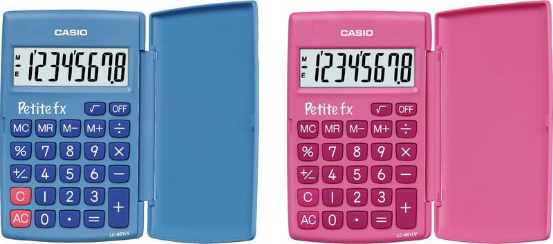 Casio Taschenrechner Petite fx LC-401LV – 8-stellig, LCD, Batterie, Blau