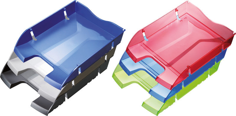 Helit Briefkorb – mit Beschriftungsfeld, glänzend, hellgrün transparent, B 275 × H 66 × T 355 mm