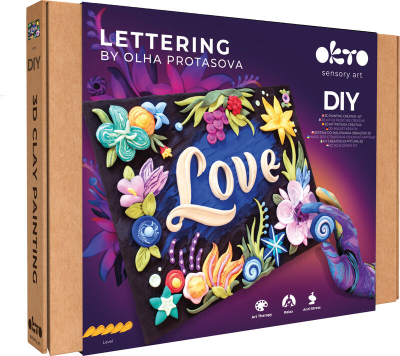 Okto sensory art Lufthärtendes Knete-/Modelliermasse-Set – Leinwand 30 × 40 cm – ab 14 Jahren