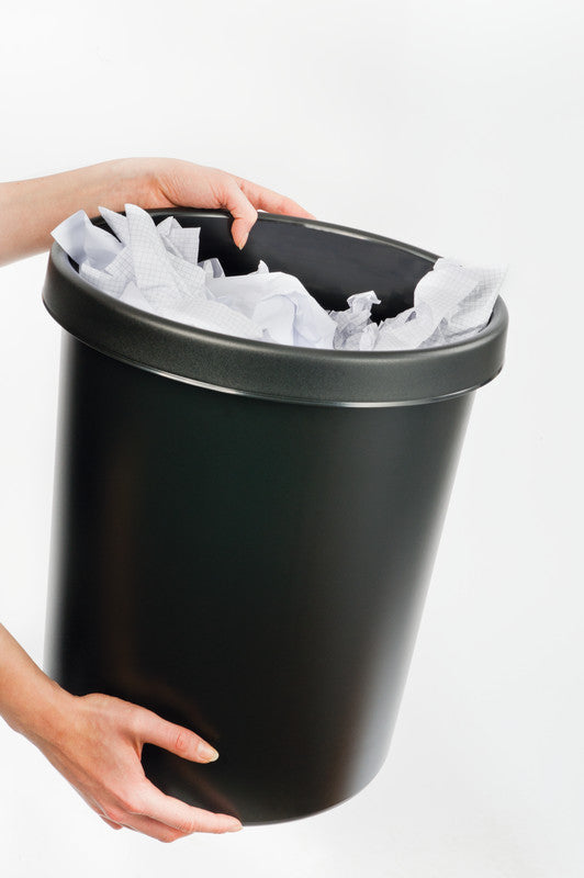 Helit Papierkorb the german – 30 l – Kunststoff, schwarz – Ø 350 × H 410 mm