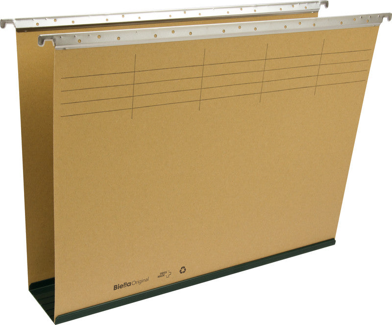 Biella Hängeordner für A4 – Karton, Olivgrün, 320 × 250 mm, mit Vordruck