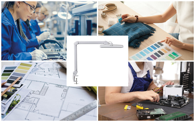 MAUL LED Tischleuchte intro – Klemmfuss, dimmbar – 6500 K – 1'449 lm 11 W – Weiss