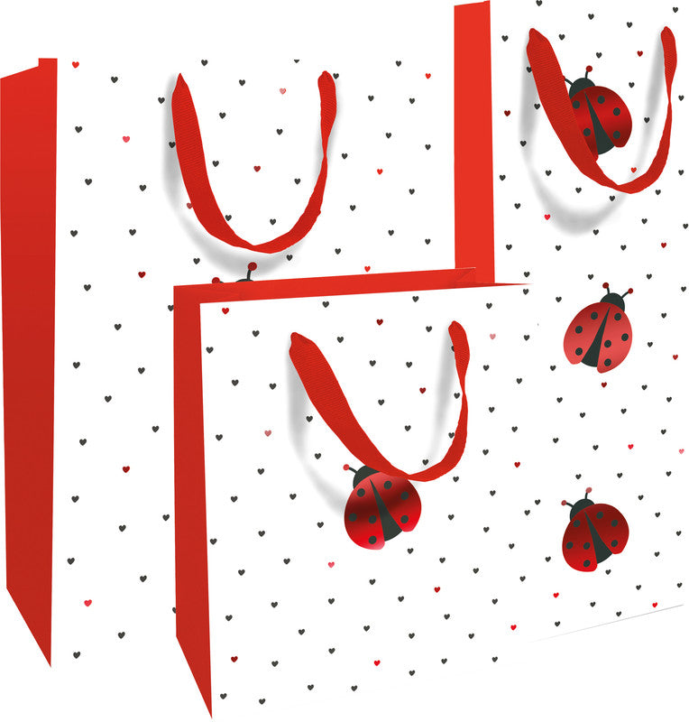 Braun + company Tragetasche – Little Ladybird – Heissfolienprägung, Papier – 180 × 210 × 80 mm