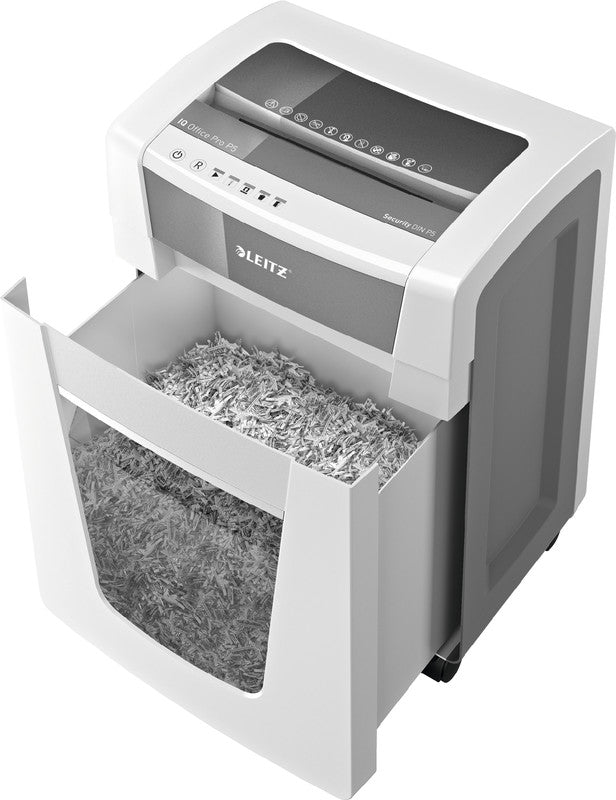 Leitz IQ Office Pro – Aktenvernichter, DIN P-5, Mikroschnitt 2 × 15 mm, 15 Blatt, 30 l, A4