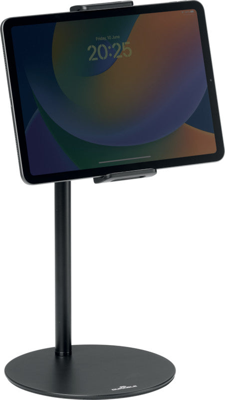 Durable Twist Tablethalter – für Tablets und Handys 4,7–13", Stahl/Kunststoff, schwarz