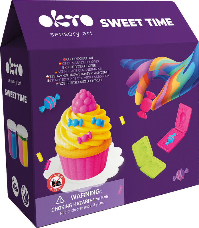 Okto sensory art Sweet Time – Modelliermasse-Set (lufthärtend) – 2 Dosen, 6 Farben sortiert – Ab 3 Jahren