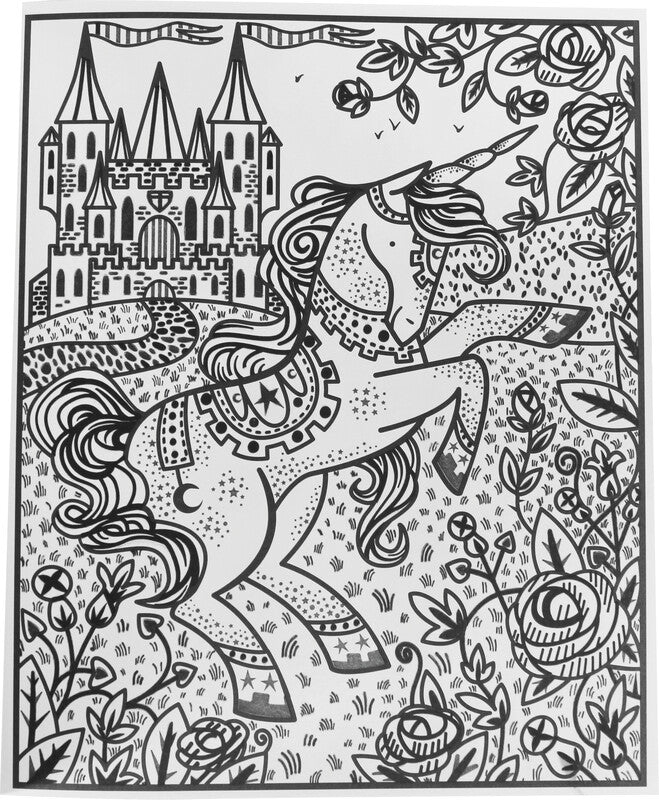 Magisches Malbuch Einhörner – mit Wasserpinsel – ab 6 J. – mehrfarbig