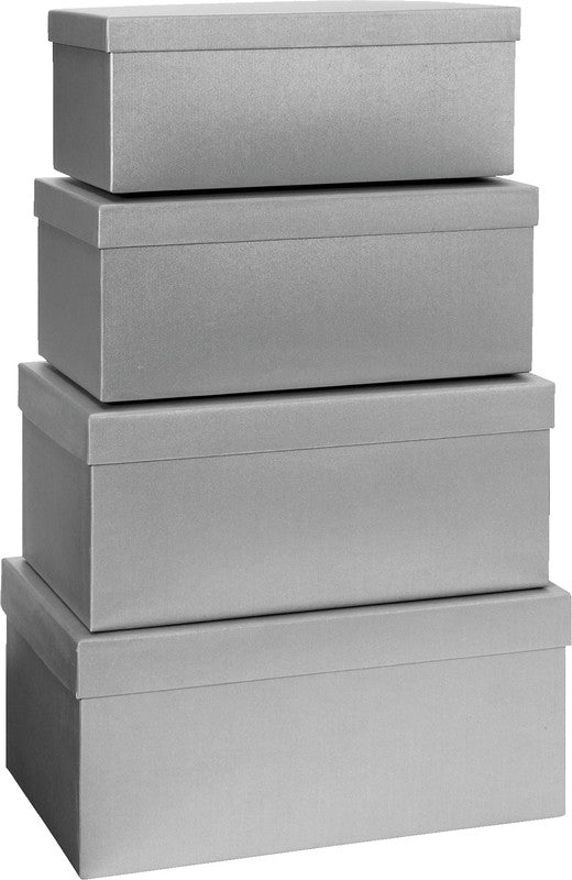 Stewo Geschenkbox-Set Everyday One Colour – schwarz – 4-teilig – Karton, Strukturprägung – Masse sortiert