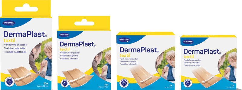 DermaPlast Pflaster – hypoallergen, zuschneidbar – braun – Textil – 60 × 5000 mm