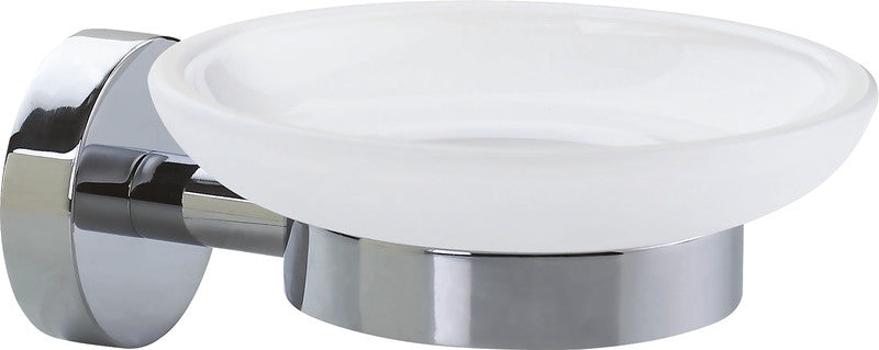 tesa Smooz Seifenhalter – Klebemontage – 11 × 5,2 × 13 cm – Weiss – Glas