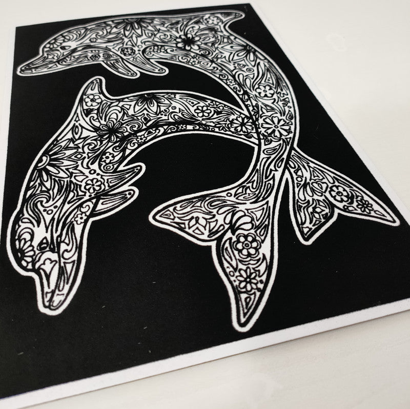 Tataruga Samtbild Malkarton, Karton, 21 × 29,7 cm, schwarz