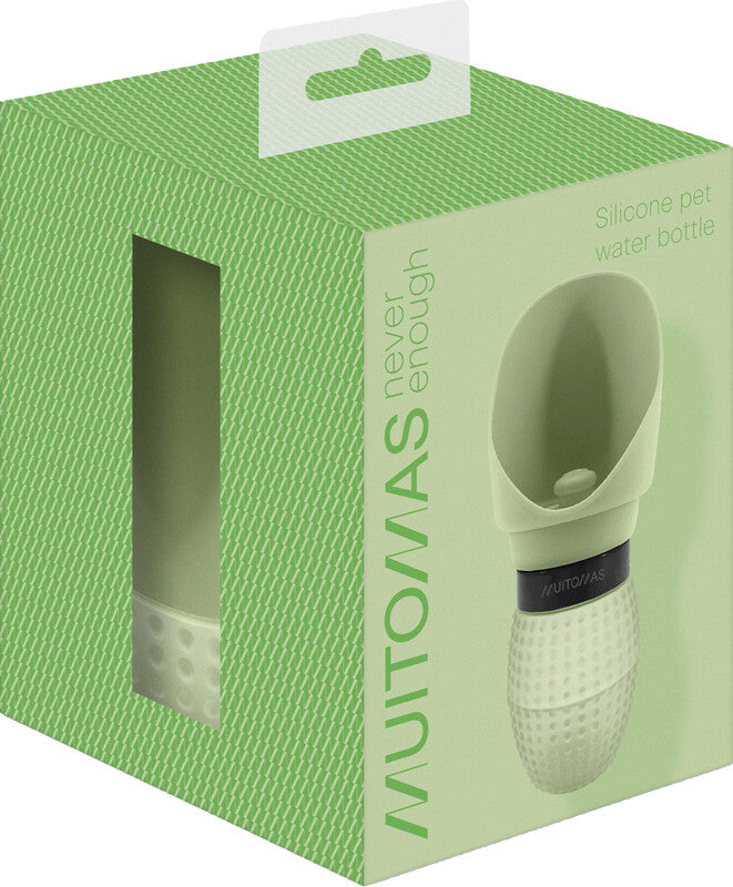 Muitomas Trinkflasche 350 ml – Silikon, für Tiere, Grün