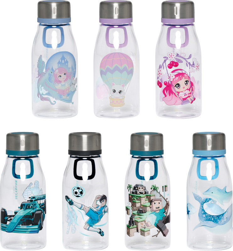 Beckmann Trinkflasche Classic – 4 dl – Kunststoff, Schraubverschluss – Unicorn Princess Purple