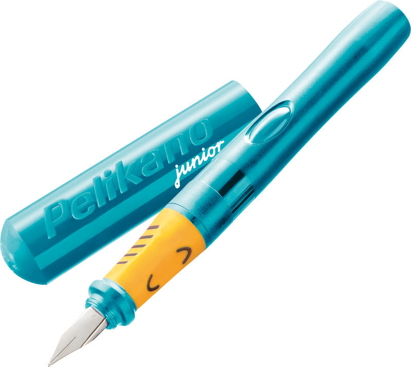 Pelikano junior – Federspitze A – für Rechtshänder – türkis, blau – Patronen