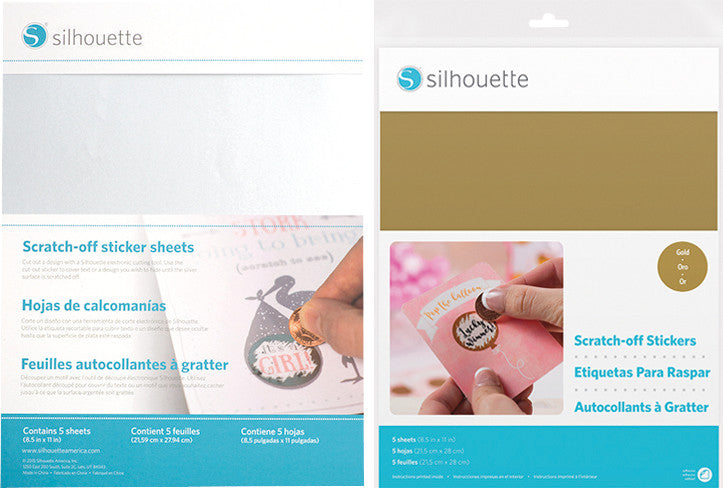 Silhouette Stickerpapier – für Silhouette Schneideplotter – 215 × 280 mm – Gold – 5 Blatt