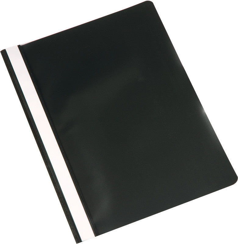 Q-CONNECT Schnellhefter – A4, PP, schwarz, Metall-Deckleiste, Beschriftungsfeld
