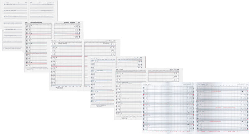 Biella Kalender-Einlage – 1 Monat/2 Seiten, 10,6 × 15,3 cm, 15 Monate Okt–Dez, 2027, PEFC