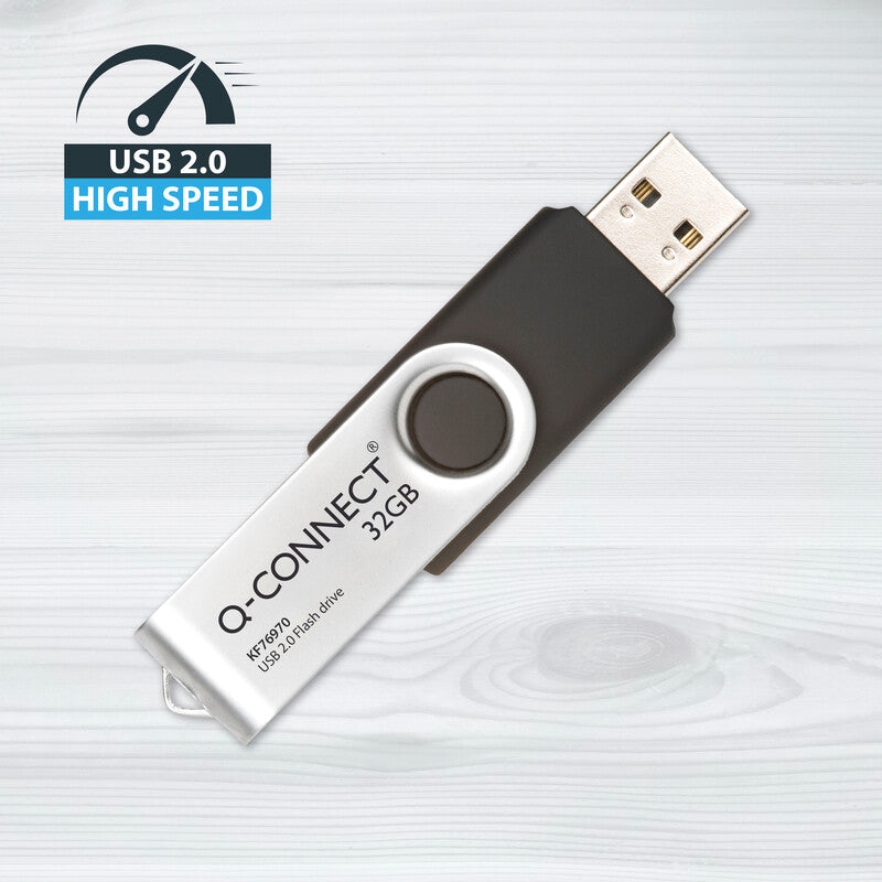 Q-CONNECT USB-Stick – 32 GB, USB 2.0, drehbarer Verschluss