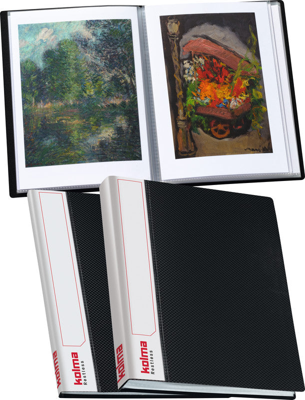 Kolma Sichtbuch Selection – 20 Sichttaschen, A5, glatt, glänzend, schwarz, Kunststoff