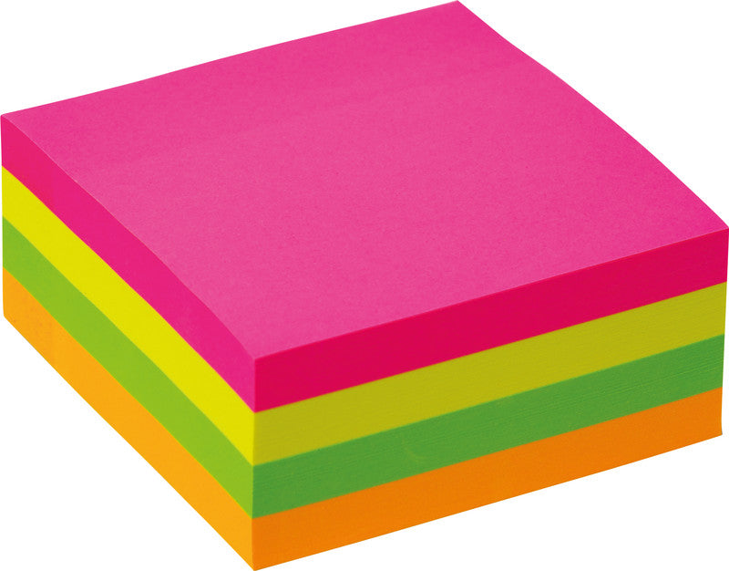 Q-Connect Haftnotizen – 76×76 mm – Mehrfarbig (Neon), 400 Blatt